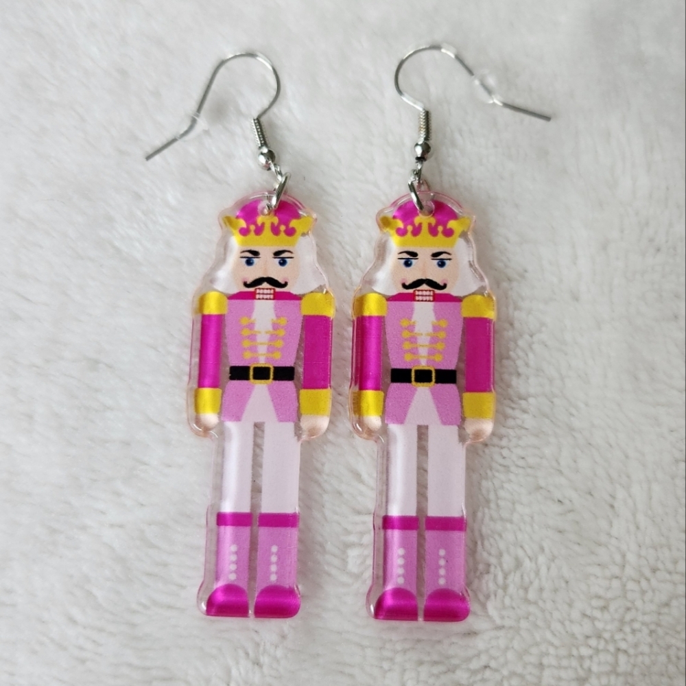 Pink Nutcracker Earrings